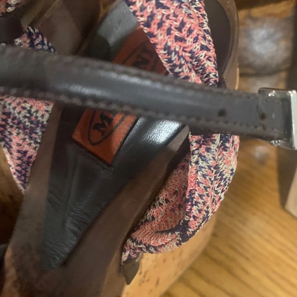 Missoni Pink and Brown Wedge Sandals